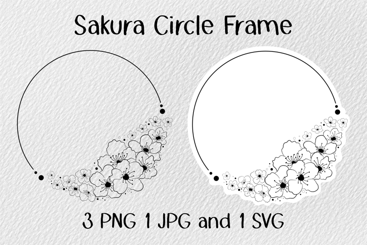 Sakura Circle Frame PNG