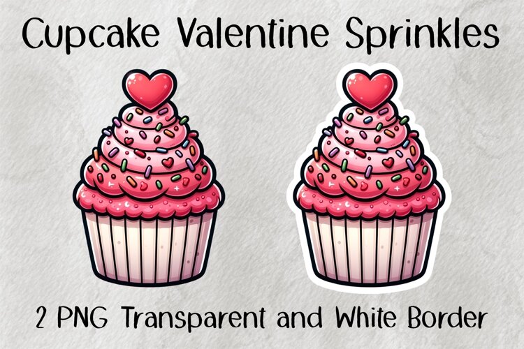 Cupcake Valentine Sprinkles PNG example image 1