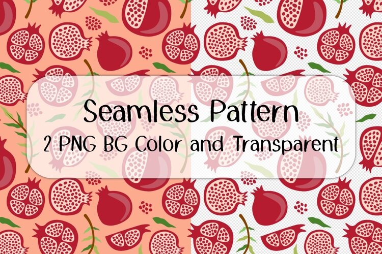 Pomegranate Seamless Pattern PNG example image 1