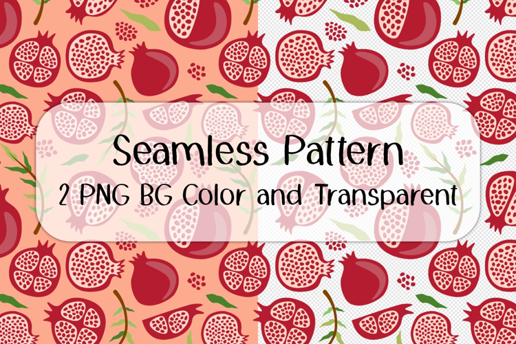 Pomegranate Seamless Pattern PNG