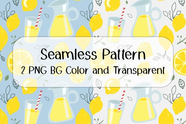 Lemon Seamless Pattern PNG example image 1