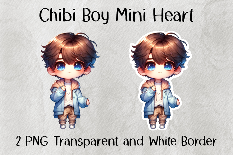 Chibi Boy Mini Heart PNG