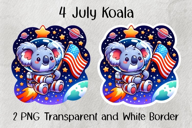 4 July Koala PNG example image 1
