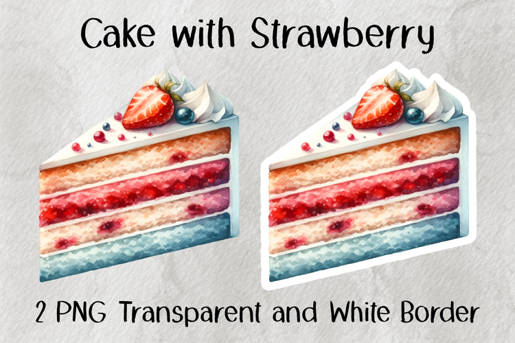 Cake with Strawberry PNG