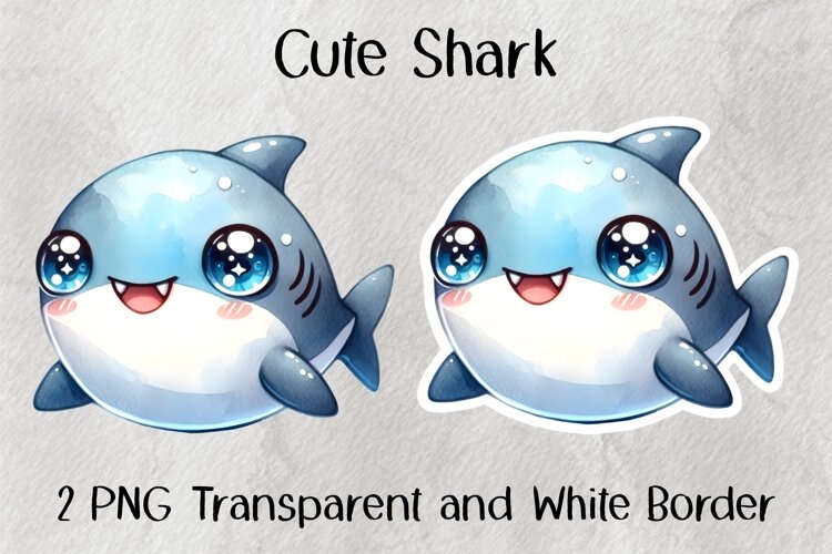 Cute Shark PNG example image 1