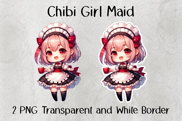 Chibi Girl Maid PNG example image 1