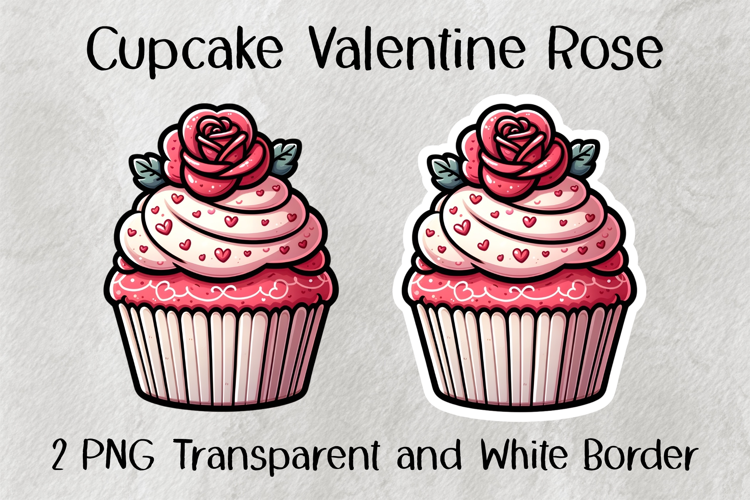 Cupcake Valentine Rose PNG