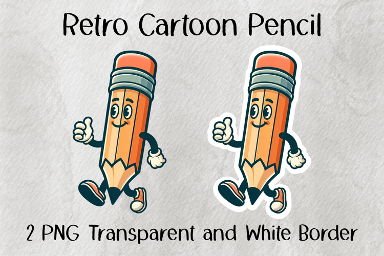 Retro Cartoon Pencil PNG