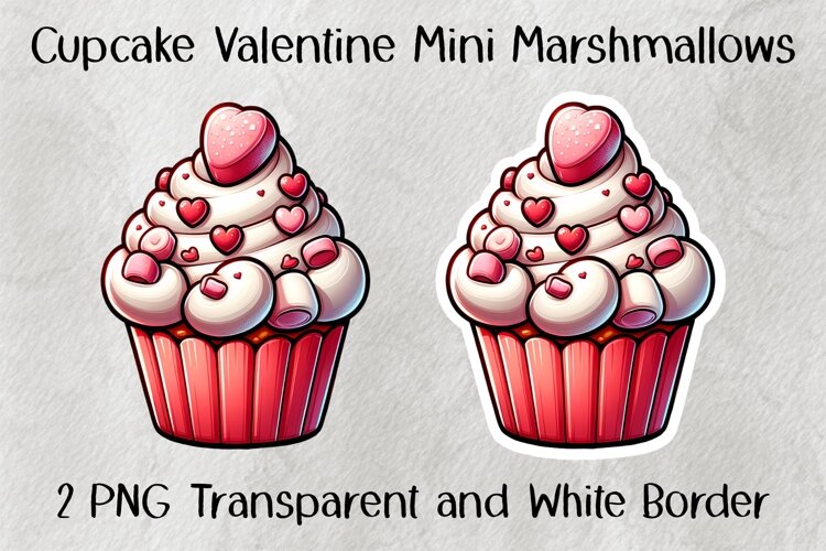 Cupcake Valentine Mini Marshmallows PNG example image 1