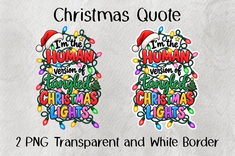Human Version of Tangled Christmas Lights Sublimation PNG example image 1