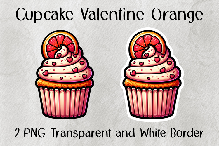 Cupcake Valentine Orange PNG