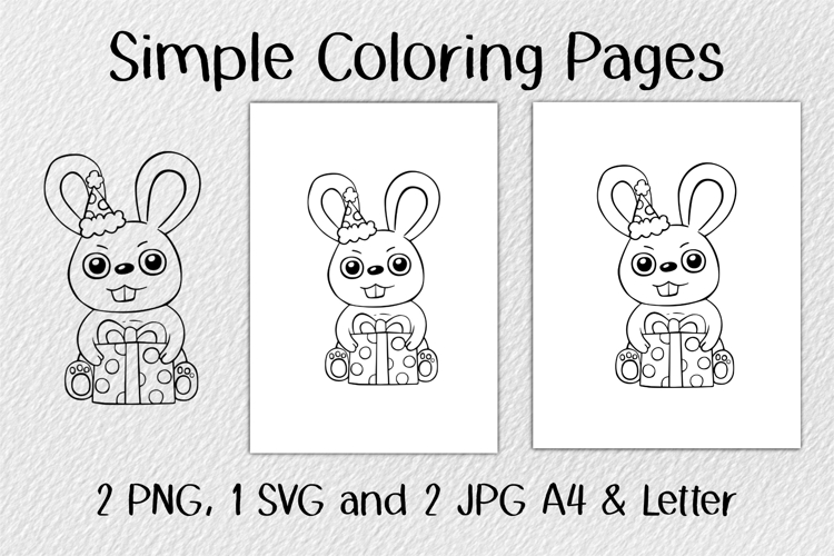 Happy Rabbit Coloring Pages JPG PNG SVG