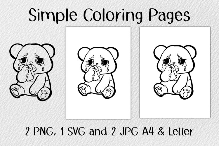 Sad Panda Coloring Pages JPG PNG SVG example image 1