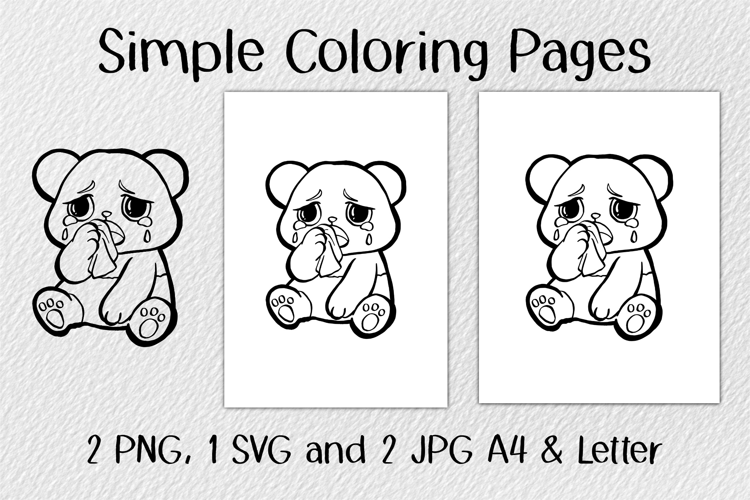 Sad Panda Coloring Pages JPG PNG SVG