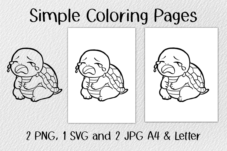 Turtle Cry Coloring Pages JPG PNG SVG