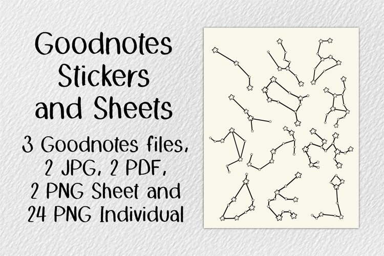 Line Zodiac Stars JPG PNG PDF Goodnotes example image 1