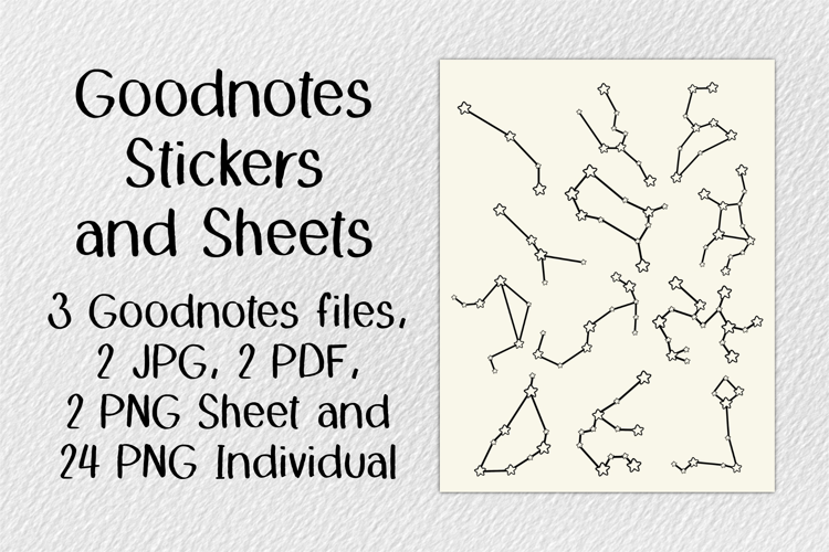 Line Zodiac Stars JPG PNG PDF Goodnotes