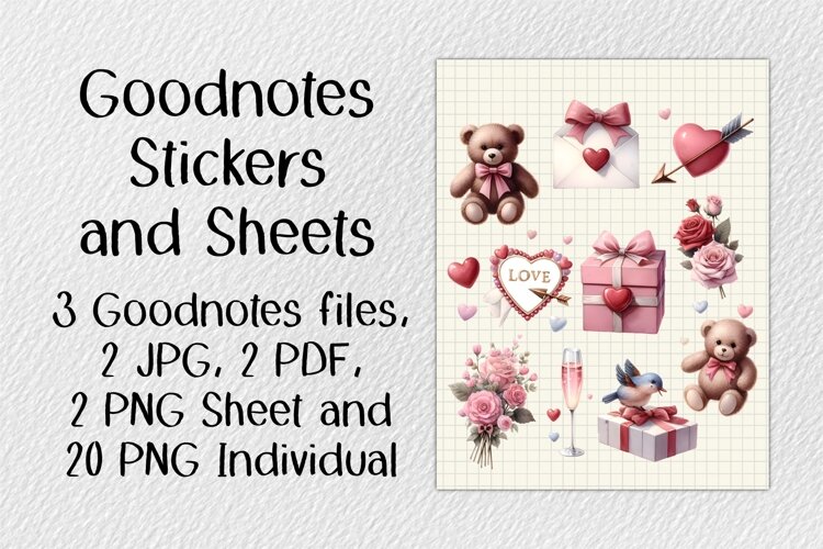 Valentine Elements V1 JPG PNG PDF Goodnotes example image 1