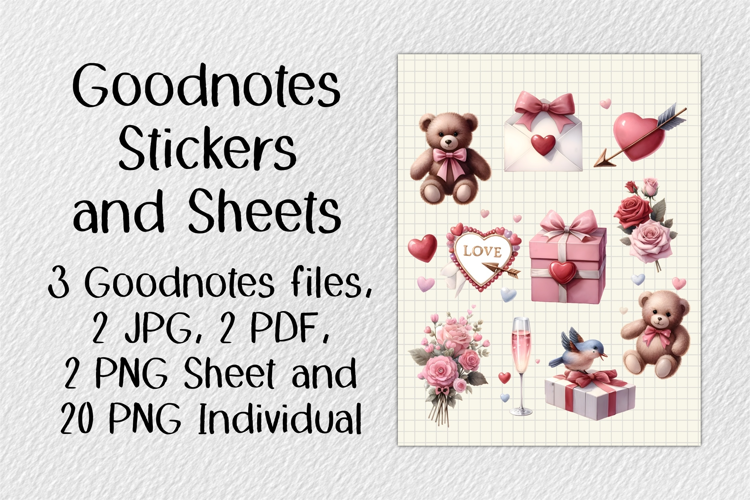 Valentine Elements V1 JPG PNG PDF Goodnotes
