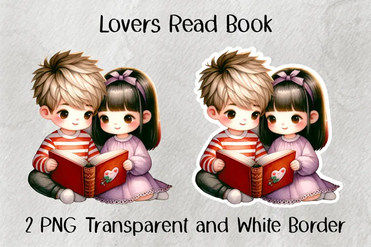 Lovers Read Book PNG