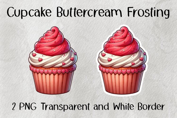 Cupcake Valentine Buttercream Frosting PNG example image 1
