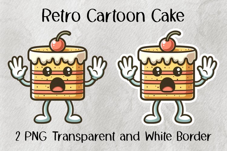 Retro Cartoon Cake PNG example image 1