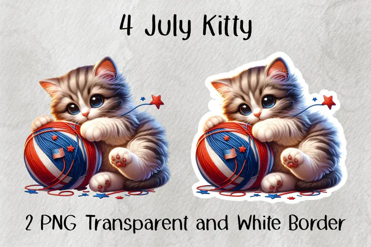 4 July Kitty PNG