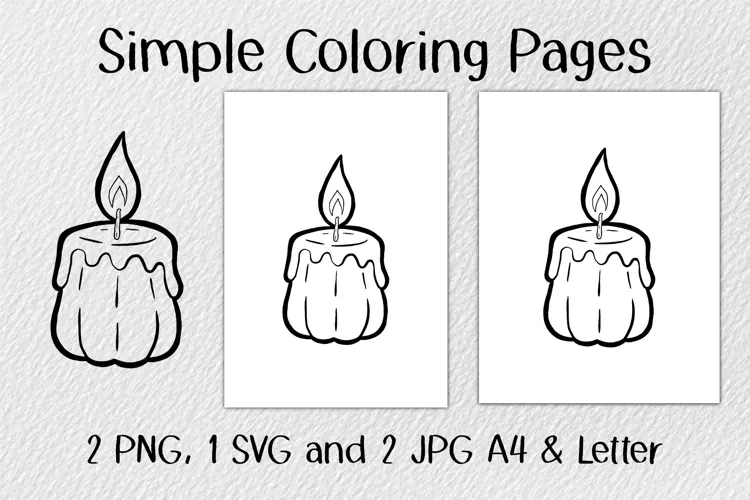 Pumpkin Candle Coloring Pages JPG PNG SVG