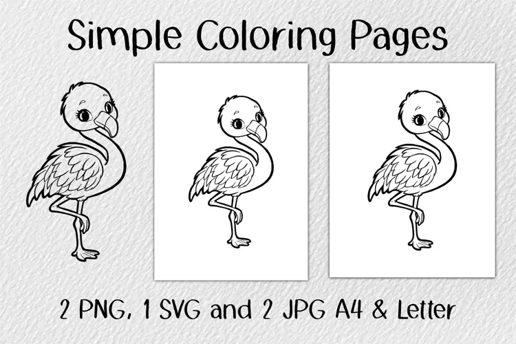 Flamingo Coloring Pages JPG PNG SVG