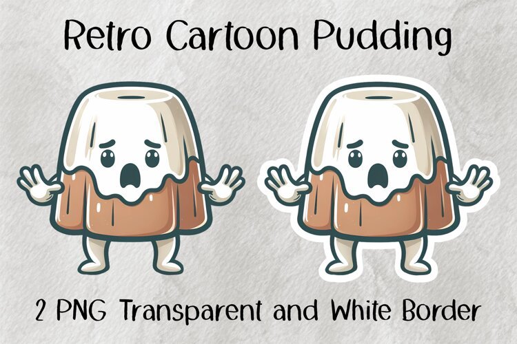 Retro Cartoon Pudding PNG example image 1