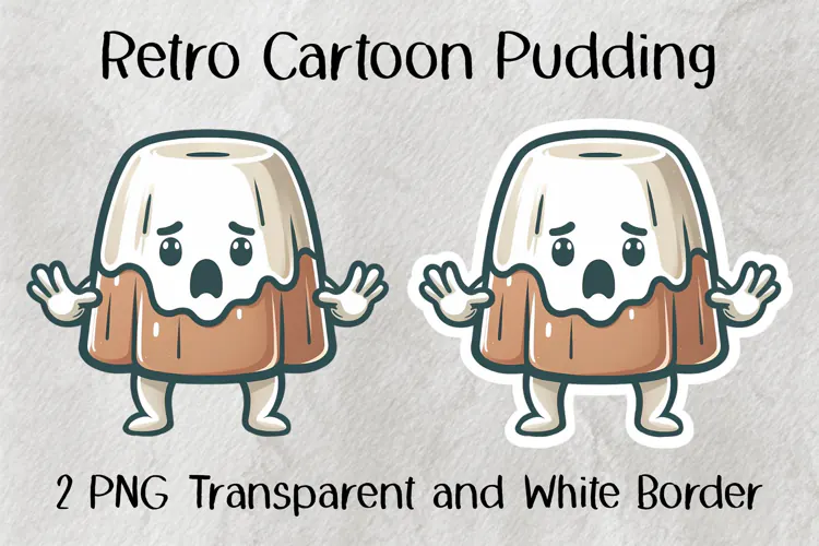 Retro Cartoon Pudding PNG