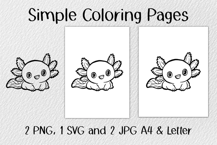 Axolotl Coloring Pages JPG PNG SVG
