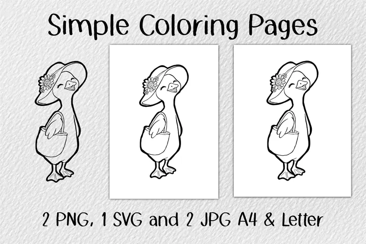 Goose Shopping Coloring Pages JPG PNG SVG
