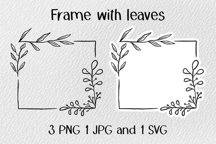 Frame with Leaves JPG PNG SVG