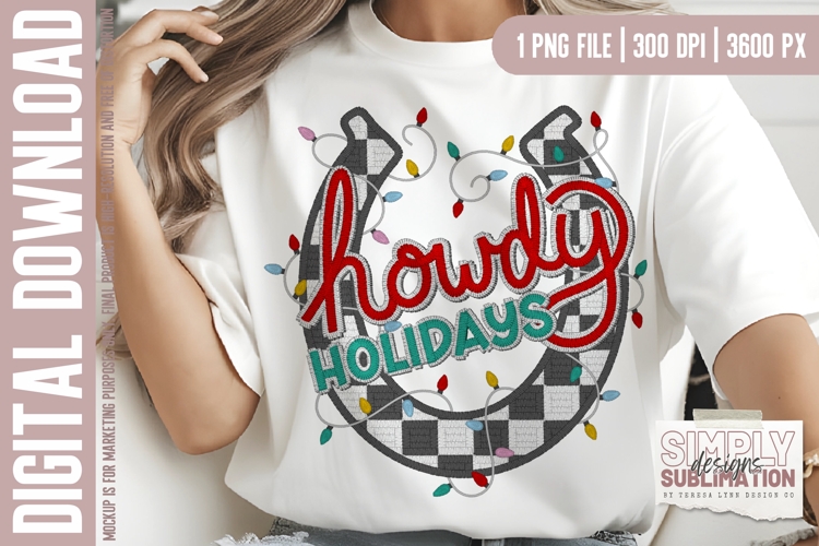 Howdy Holidays |Western Christmas| Sublimation Design