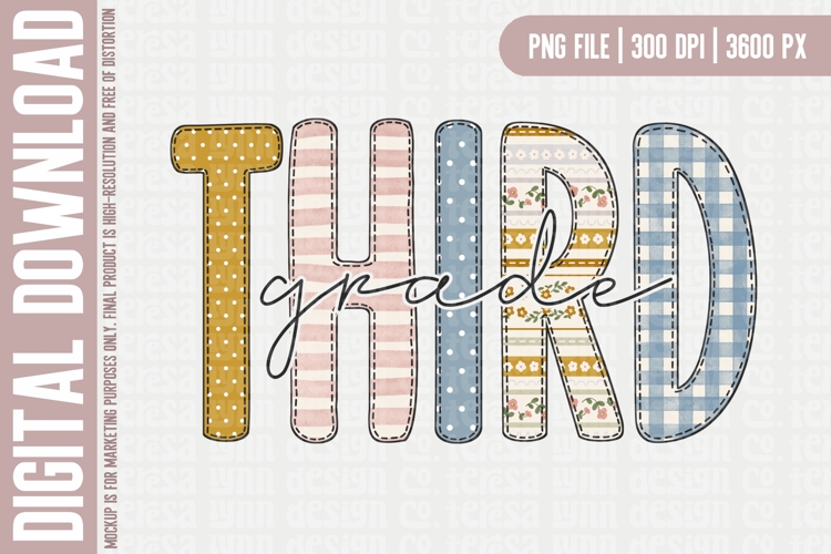 Cute Back to School PNG | Third Grade Sublimation Design