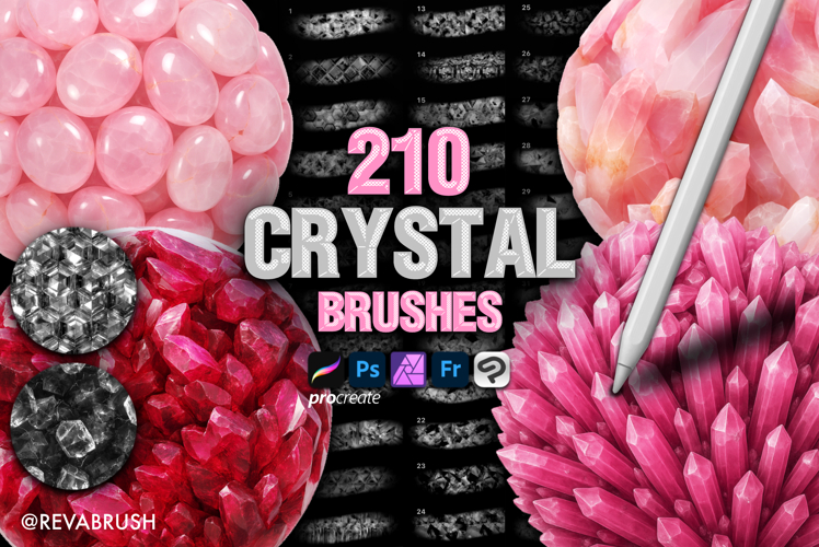 210 Procreate Crystal & Diamonds Interior Texture brush