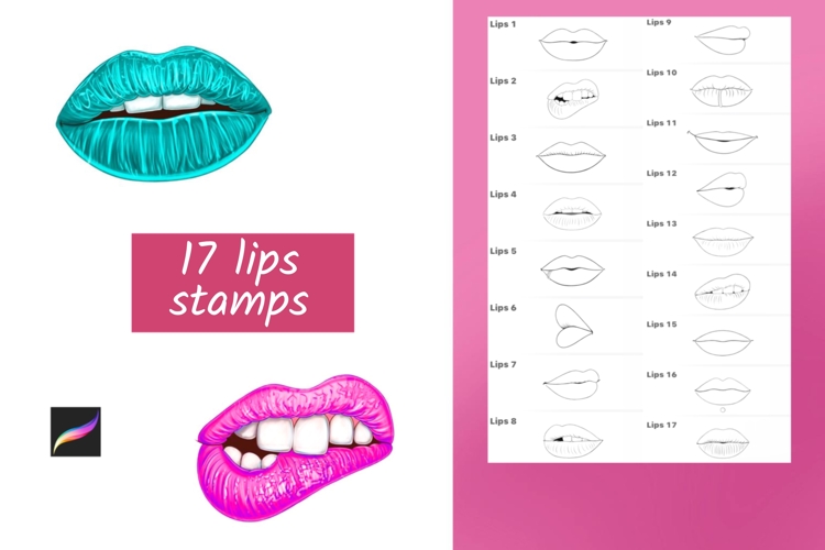 Procreate lips Stamps   Brushes