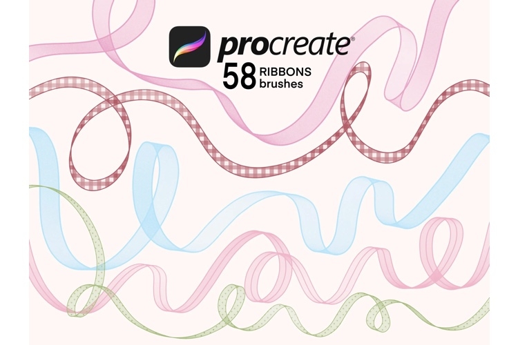 Procreate Dynamic Ribbon Brush Pack for illustration