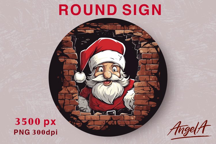 Christmas round sublimation / Santa Claus face sublimation