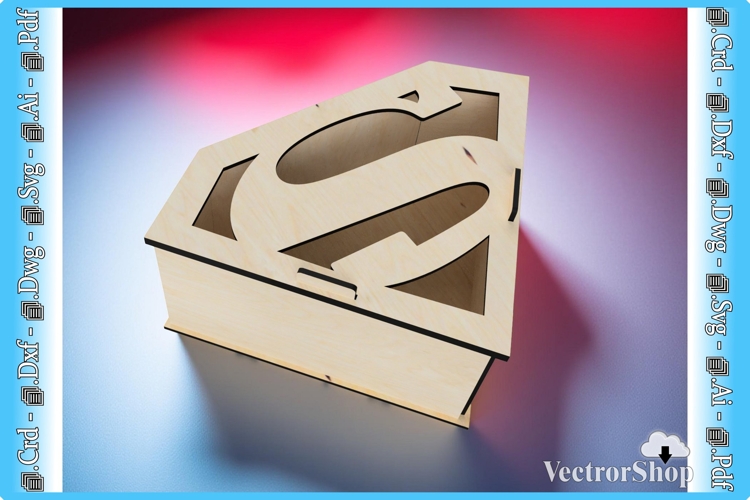 Superman box for laser cutting, gift for dad, laser cutting