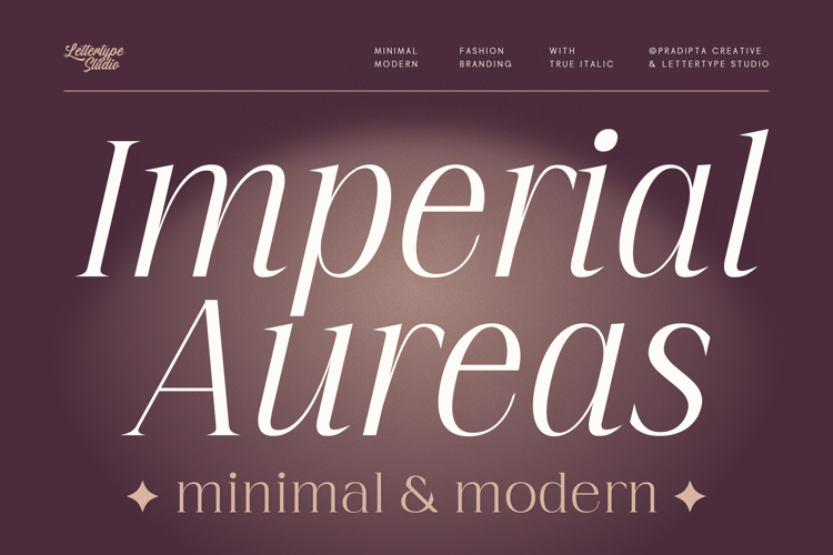 Imperial Aureas Minimal Modern Serif with Italic