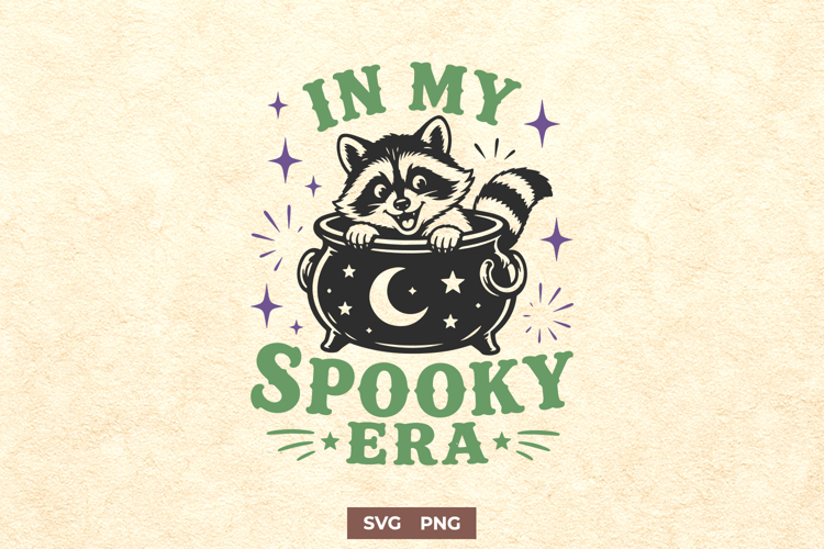 In My Spooky Era SVG PNG, Funny Halloween Raccoon Design