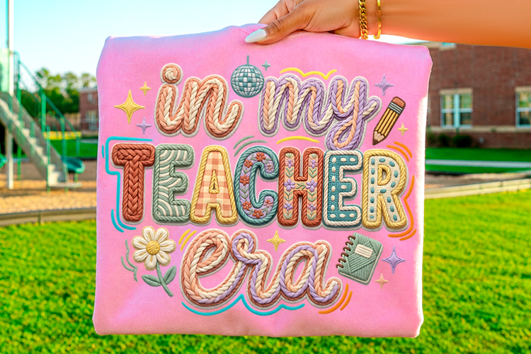 In My Teacher Era School Sublimation T-Shirt Design PNG
