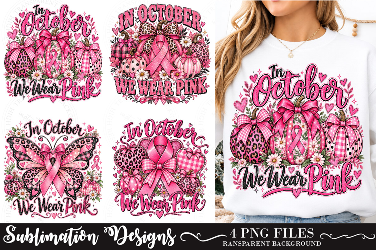 Trending In October We Wear Pink Png, Breast Cancer Pumpkin