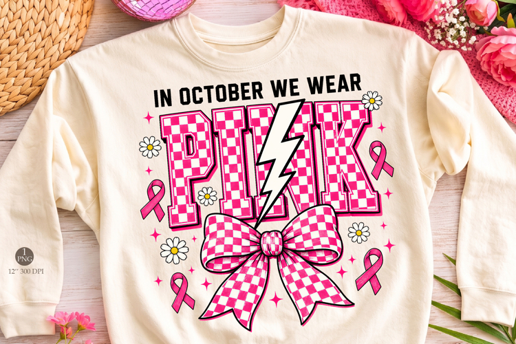 In October We Wear Pink PNG, Breast Cancer Awareness Png
