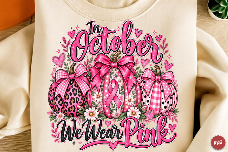 Trending In October We Wear Pink Png, Breast Cancer Pumpkin