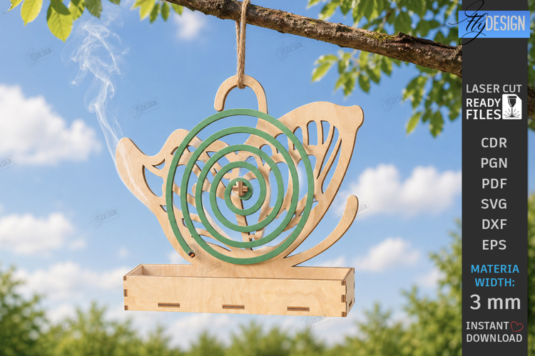Mosquito Coil Holder Laser Cut | Incense Coil Stand | Patio