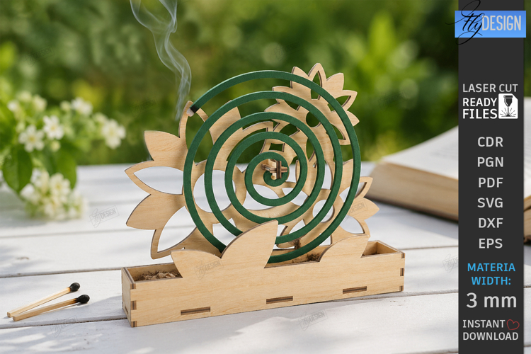 Mosquito Coil Holder Laser Cut | Incense Coil Stand | Patio