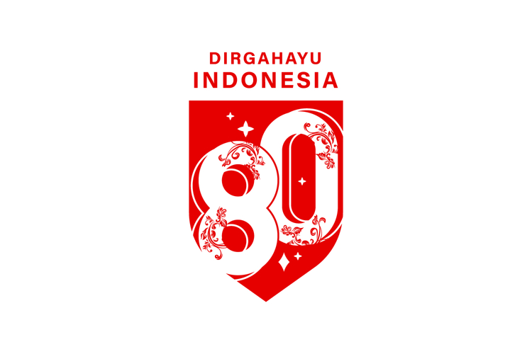 Independence day of indonesia 80th logo vector example image 1